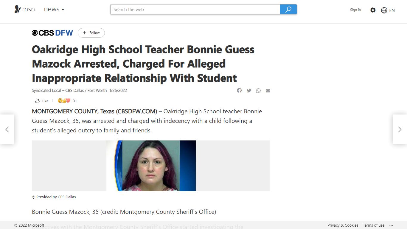 Oakridge High School Teacher Bonnie Guess Mazock Arrested ... - MSN